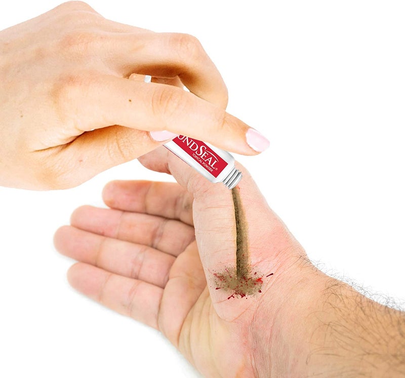 WoundSeal بودرة ووند سيل 4 كل (عبوة من 3) - رعاية الجروح الإسعافات الأولية للجروح والخدوش والتمزقات - توقف النزيف في ثوانٍ دون خياطة أو ضمادات - آمنة وفعالة للأشخاص من جميع الأعمار والحيوانات الأليفة - Image 4